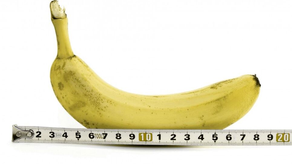 Penismessung nach Gelvergrößerung am Beispiel einer Banane
