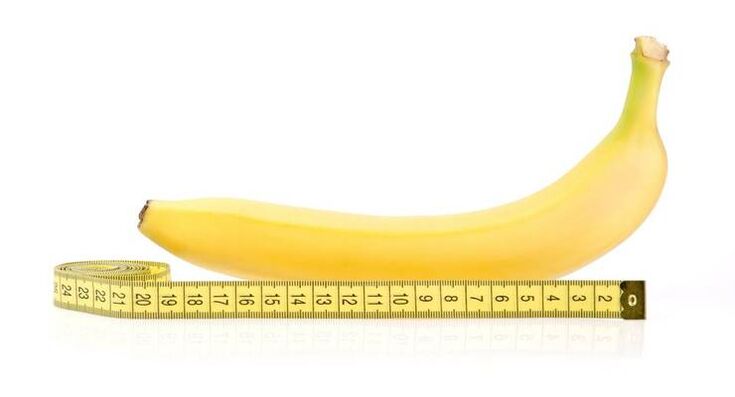 Vermessung des Penis vor der Vergrößerung am Beispiel einer Banane